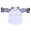 Kids t Shirt Wholsale China Cold Shouldler Long Sleeve t Shirt Icing Ruffle Infant Shirt