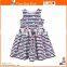 New classic stripes muti-layers summer latest fashion dresses with bow print
