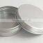 R1838H Manufacturers customized round cosmetics aluminum tin with screw lid silver rouge box portable soap aluminum cans