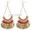 XP-TE-2117 Romantic Silk Tassel Bead Hook Magnetic Earrings