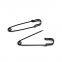 Black painted big garment brooch safety pin 3 inch length