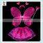 Colorful Kids Girl Party Princess Fairy Butterfly Wings with Headband Wand Skirt HPC-0800