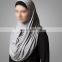 2017New Fashion Muslim Scraf Dubai Pakistanis Sexy Women Design Islamic Clothing Rectangle Light Grey Hijab Wholesale