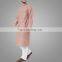 2017 Men Rust Tunic Tops Linen Blend Kurta Pants Set Good Quality Islamic Clothing