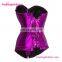 Purple Satin Overbust Girls Sexy Dot Corset