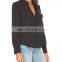 Ladies Black Blouses Designs For Office Shirt Women Blouse 2017 Chiffon Lady