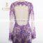 Newest Fashion Handmade Pailletted Beaded Scoop Key Hole Backless Purple Long Sleeves Mermaid Evening Dresses 2016