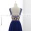 Wholesale Chiffon Beaded Royal Blue Evening Gowns Formal Evening Dresses LX341