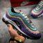 Дешевые кроссовки Nike Air Max 97 фиолетового цвета с красной биркой