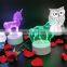 7 Color Changing Touch Switch led night light projector Pet Cat 3D Lamp Optical Illusion Night Light