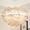 Feather Shade Chandelier Lighting White Indoor Ceiling Hanging Pendant Lights