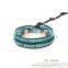 WBS2063 Summer promotion hand leather sanp bracelet girls bead wrap bracelet