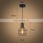 New Design Bird Cage Shade Industrial Iron Pendant Light for Decoration