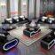 USA LED lighting sectional brown genuine leather designs sofa set 1+2+3