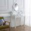 Furniture Dressing Table 4-Drawer Makeup Dresser Set with Stool & Oval Mirror
