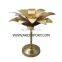 wooden base with gold metal candle holder
