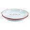 18cm custom logo cream color enamel coated metal steel plate