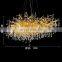 Round Rectangle Restaurant Decorative Metal Pendant Light LED Hanging Lamp Living Modern Gold Chandelier Lamp