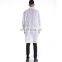SMS Polypropylene Disposable White Lab Coat with Knit Collar and Cuff