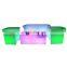 Luxury led bench 16 colors changing white plastic party table Nightclub LED Furniture Sofas club furniture nightclub lounge