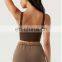 OEM Fashion Sexy V Neck Bodybuilding Gym Fitness Yoga Bra Top Beauty Back Workout Sports Pilates Dance Wear Clothes For Women