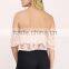 2016 Off Shoulder Pink Lace Crop top