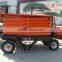 Small hydraulic four wheels mobile toward protable hydraulic scissor lifting platform/outdoor scissor lift platform