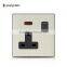 Luxury Design Coffee Aluminum 13A UK Standard Wall Electric Socket Outlet
