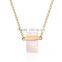 Wholesale Fashion Gold Chain Jewelry Pink Natural Stone Pendant Necklace