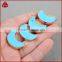 Turquoise Howlite Gold Tone Rim Heart Pendant faceted semi precious stone connectors