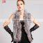 2016 high -end kintted rabbit fur vest with raccoon collar