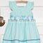 100% COTTON dress ruffle sleeves designs for young USA girls
