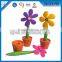 Soft Flower Rubber Material Ball Pen , Soft Cute Plastic Flower Pen For Girl Gift Set