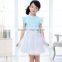 2016 New model gril dress colour combination suits chikdren girl summer dress