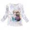 (F5271Y) white nova brand baby girls t shirts printed elsa girls casual t shirts children clothing wholesale