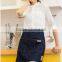 Fashion Navy Blue Denim Waist Apron with Three Convenient Pockets for Men and Women