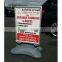 water filled base advertising poster display stand road sidewalk sign with wheels