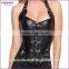 Leahther Gothic Corset Overbust Waist Trainer Corset For Women