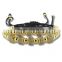 KJL-CZ0050 Anil Arjandas Brand Bracelets, 4mm Rose Gold Round Beads & 3 zircoin Beads Braided Macrame bracelets