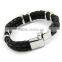 Leather Black Mens Bracelet Bangle