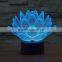 3D Optical Night Light Lotus 7 RGB Light Colors 10 LEDs AA Battery or DC 5V Mixed Lot