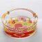 round shape glass ashtray with decal for wholesale