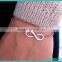 Wholesale Fashion Hot Sale 925 Sterling Silver Chian Infinity Bracelet