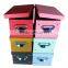 Handmade paper cd box customized cardboard storage foldable box with metal handle