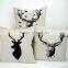 Best-selling deer printed custom plain linen cotton pillow cover