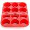 Hot Sale Cake Tools Cupcake Baking Tray Fondant Kitchen Bakeware Silicone Non-Stick 12 Cups Cake Mold Muffin Pan