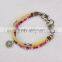 Hot sale coin charm three strip crystal beads bracelet