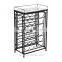 HomCom 31" 25 Bottle Metal Wine Storage Rack Table - Black/Multi-Color