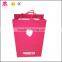 White cardboard with pink printing luxury shopping gift paper bag bag