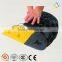 Yellow and black color durable rubber speed hump for road warning